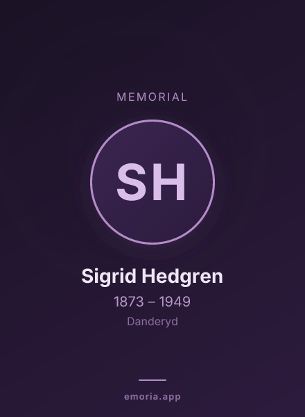Memorial portrait of Sigrid Hedgren