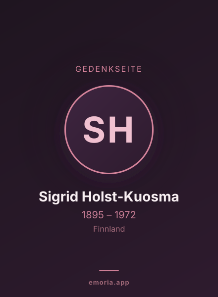 Gedenkportrait von Sigrid Holst-Kuosma