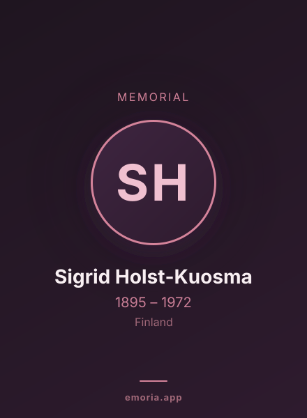 Memorial portrait of Sigrid Holst-Kuosma