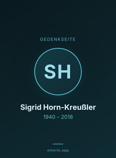 Gedenkportrait von Sigrid Horn-Kreußler