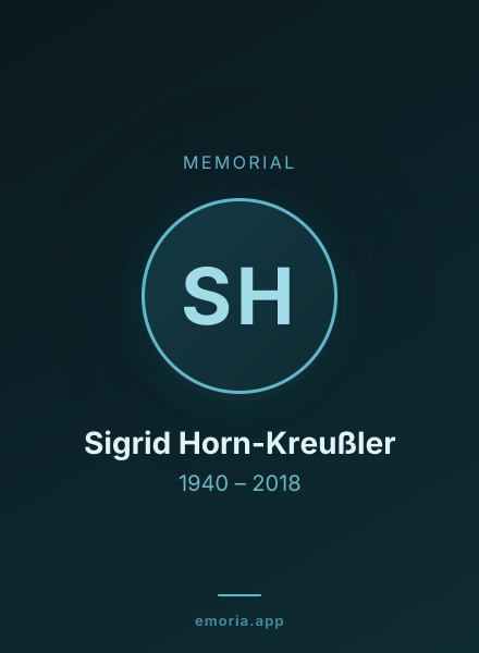 Memorial portrait of Sigrid Horn-Kreußler