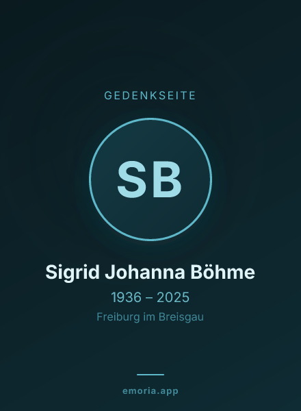 Gedenkportrait von Sigrid Johanna Böhme