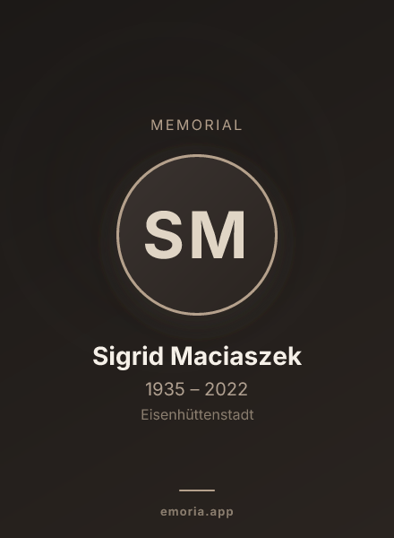 Memorial portrait of Sigrid Maciaszek