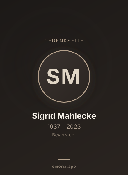Gedenkportrait von Sigrid Mahlecke