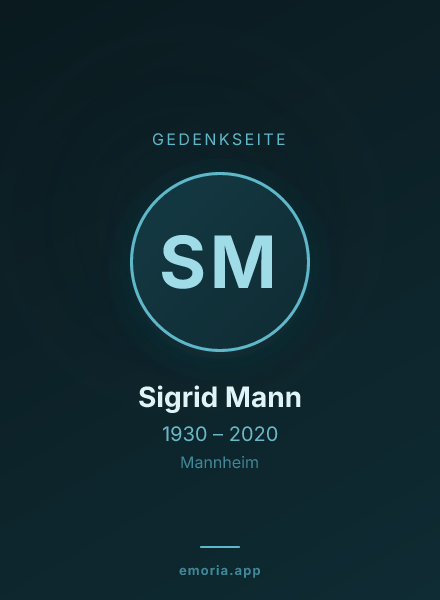 Gedenkportrait von Sigrid Mann