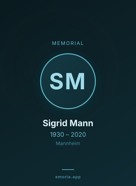 Memorial portrait of Sigrid Mann