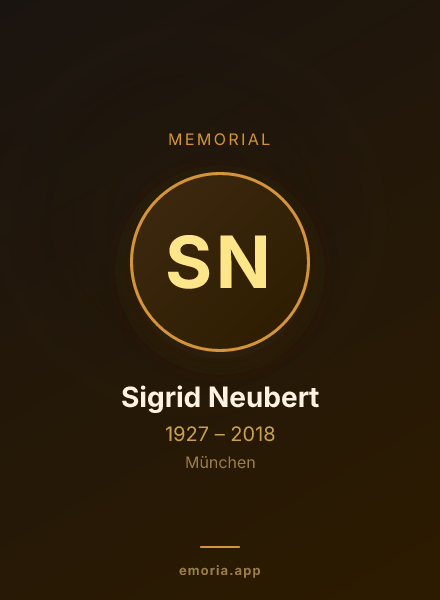 Memorial portrait of Sigrid Neubert