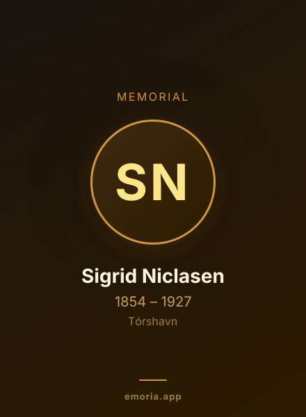 Memorial portrait of Sigrid Niclasen