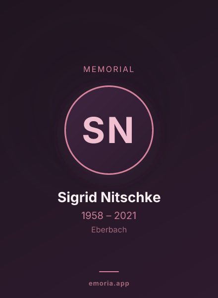 Memorial portrait of Sigrid Nitschke