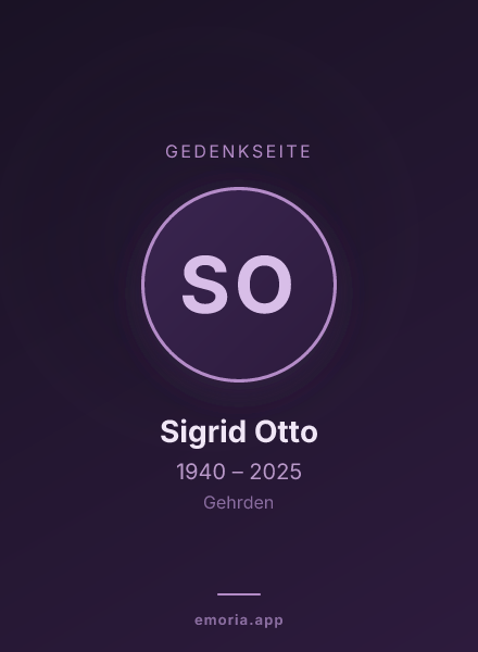 Gedenkportrait von Sigrid Otto