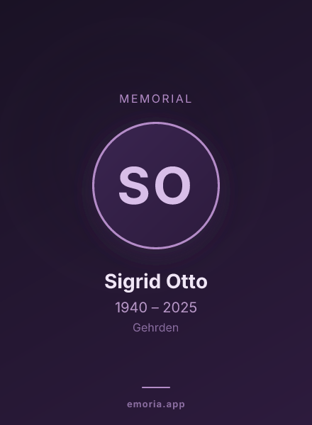 Memorial portrait of Sigrid Otto