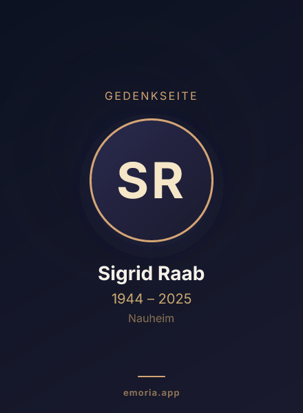 Gedenkportrait von Sigrid Raab