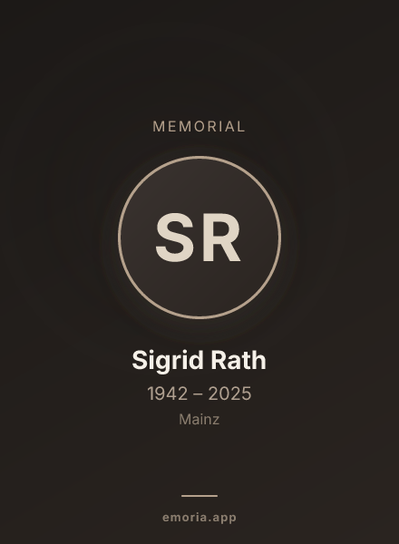 Memorial portrait of Sigrid Rath