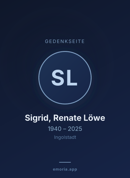 Gedenkportrait von Sigrid, Renate Löwe