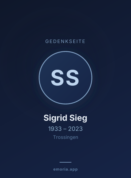Gedenkportrait von Sigrid Sieg