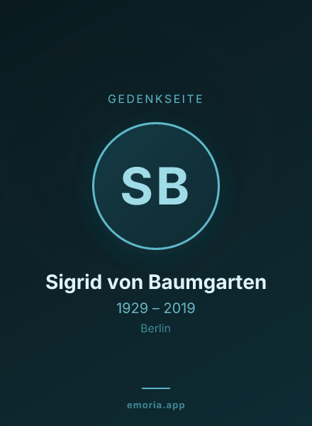 Gedenkportrait von Sigrid von Baumgarten