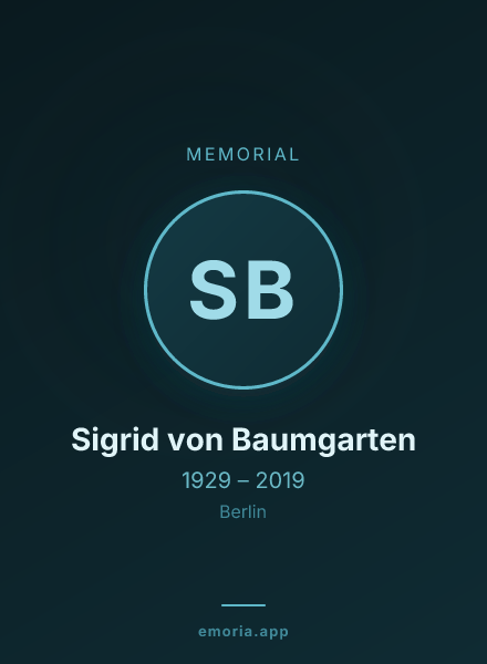 Memorial portrait of Sigrid von Baumgarten