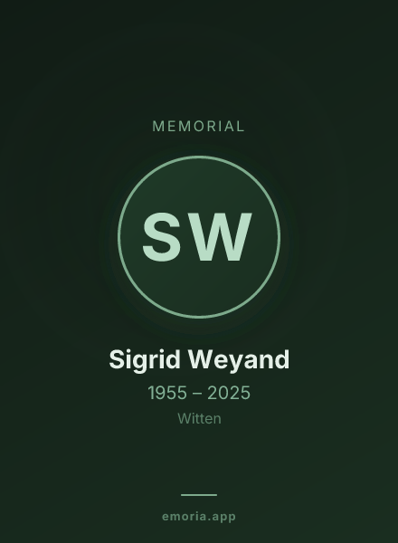 Memorial portrait of Sigrid Weyand