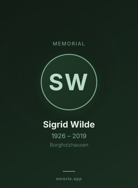 Memorial portrait of Sigrid Wilde