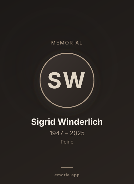 Memorial portrait of Sigrid Winderlich