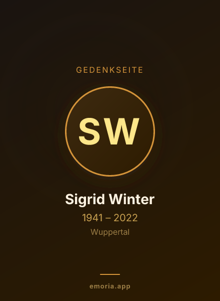 Gedenkportrait von Sigrid Winter