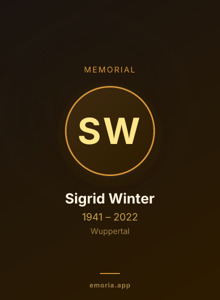 Memorial portrait of Sigrid Winter