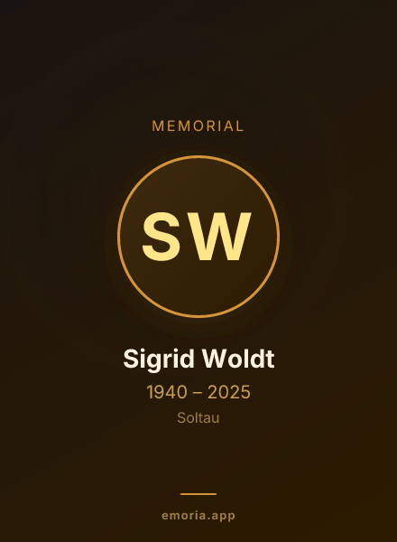 Memorial portrait of Sigrid Woldt