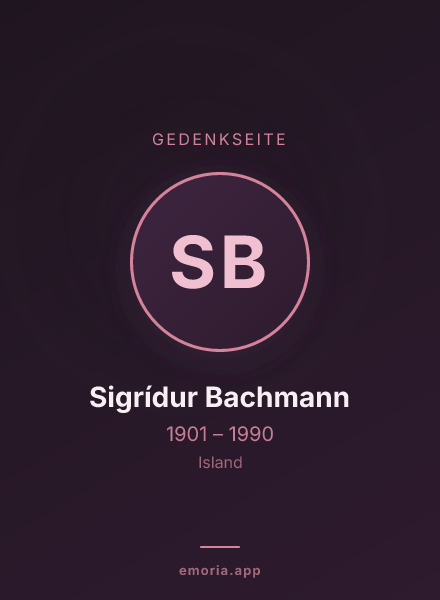 Gedenkportrait von Sigrídur Bachmann