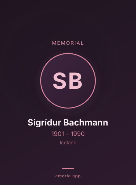 Memorial portrait of Sigrídur Bachmann