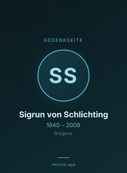 Gedenkportrait von Sigrun von Schlichting