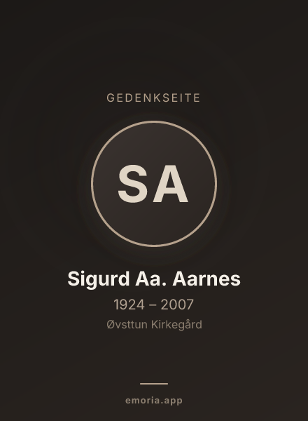 Gedenkportrait von Sigurd Aa. Aarnes