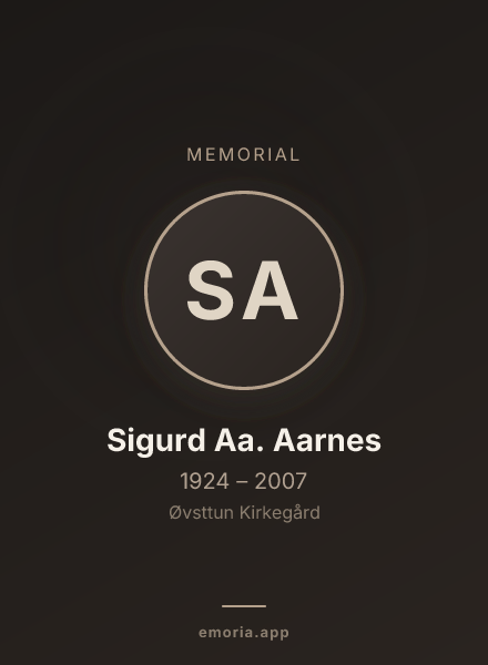 Memorial portrait of Sigurd Aa. Aarnes