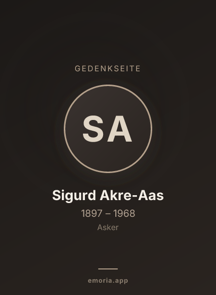 Gedenkportrait von Sigurd Akre-Aas