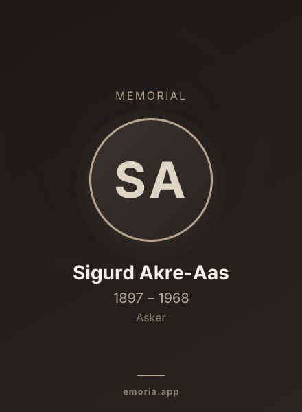Memorial portrait of Sigurd Akre-Aas