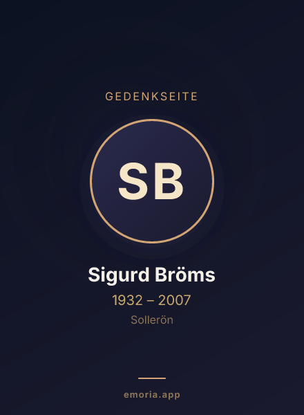Gedenkportrait von Sigurd Bröms