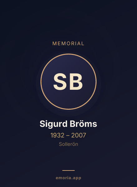 Memorial portrait of Sigurd Bröms