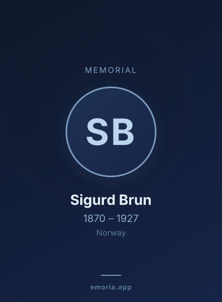 Memorial portrait of Sigurd Brun
