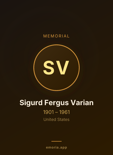 Memorial portrait of Sigurd Fergus Varian