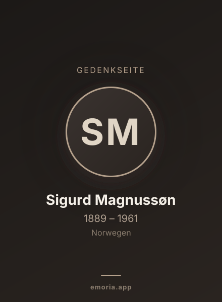 Gedenkportrait von Sigurd Magnussøn