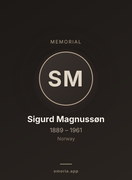 Memorial portrait of Sigurd Magnussøn