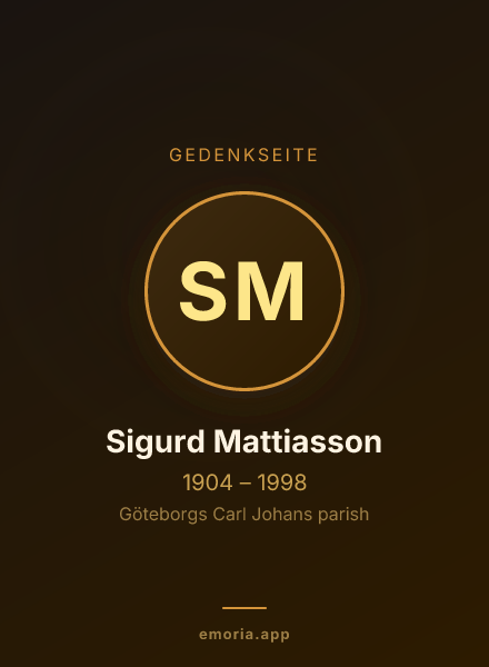 Gedenkportrait von Sigurd Mattiasson