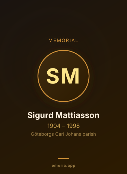 Memorial portrait of Sigurd Mattiasson