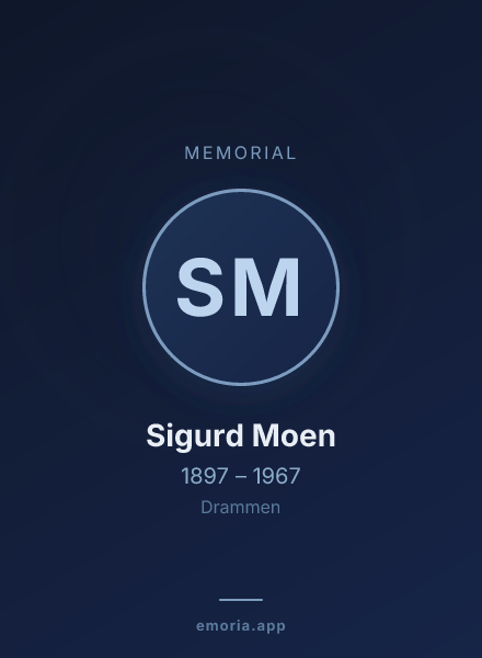 Memorial portrait of Sigurd Moen