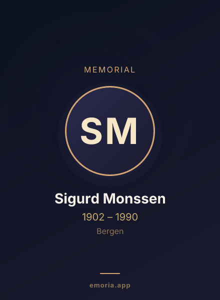 Memorial portrait of Sigurd Monssen