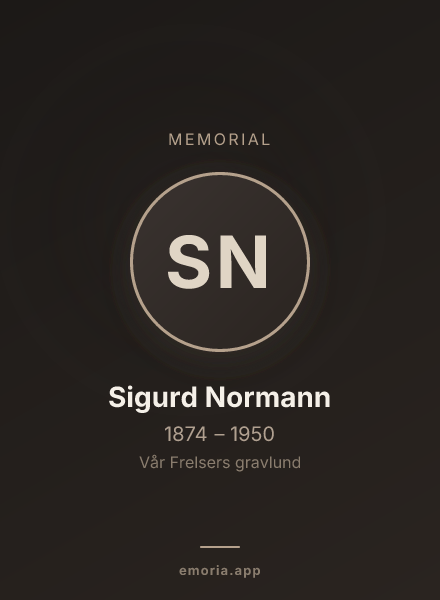 Memorial portrait of Sigurd Normann