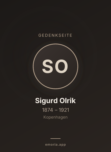 Gedenkportrait von Sigurd Olrik