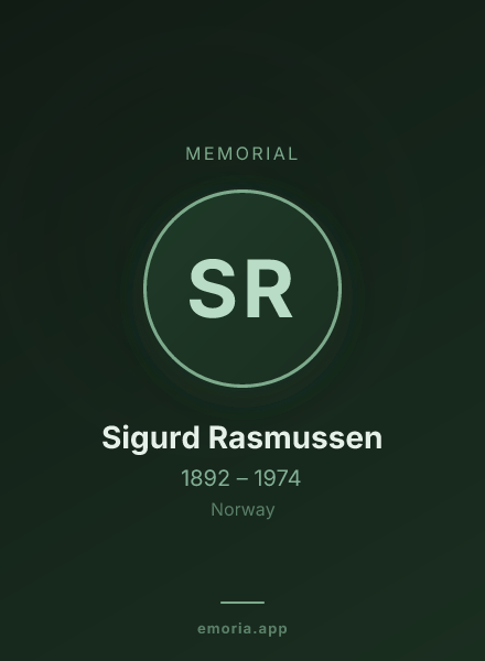 Memorial portrait of Sigurd Rasmussen