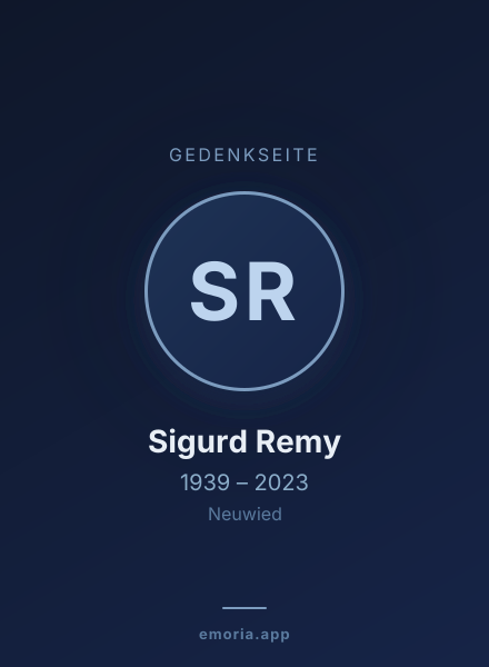 Gedenkportrait von Sigurd Remy