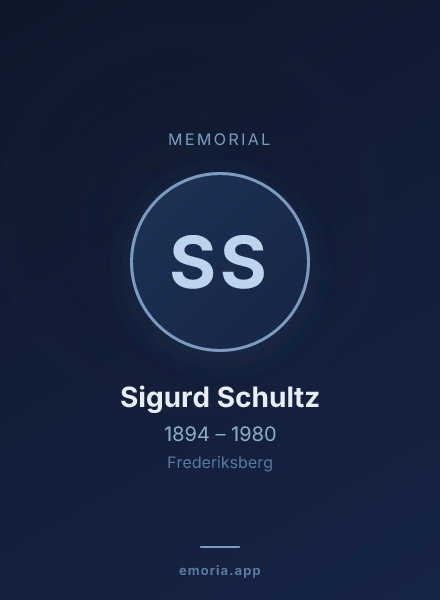 Memorial portrait of Sigurd Schultz