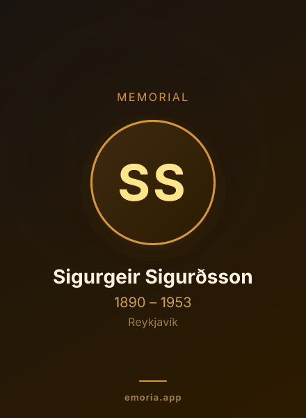 Memorial portrait of Sigurgeir Sigurðsson